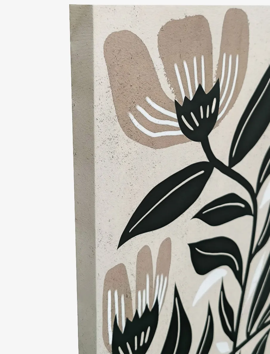 Abstract Floral Printed Canvas