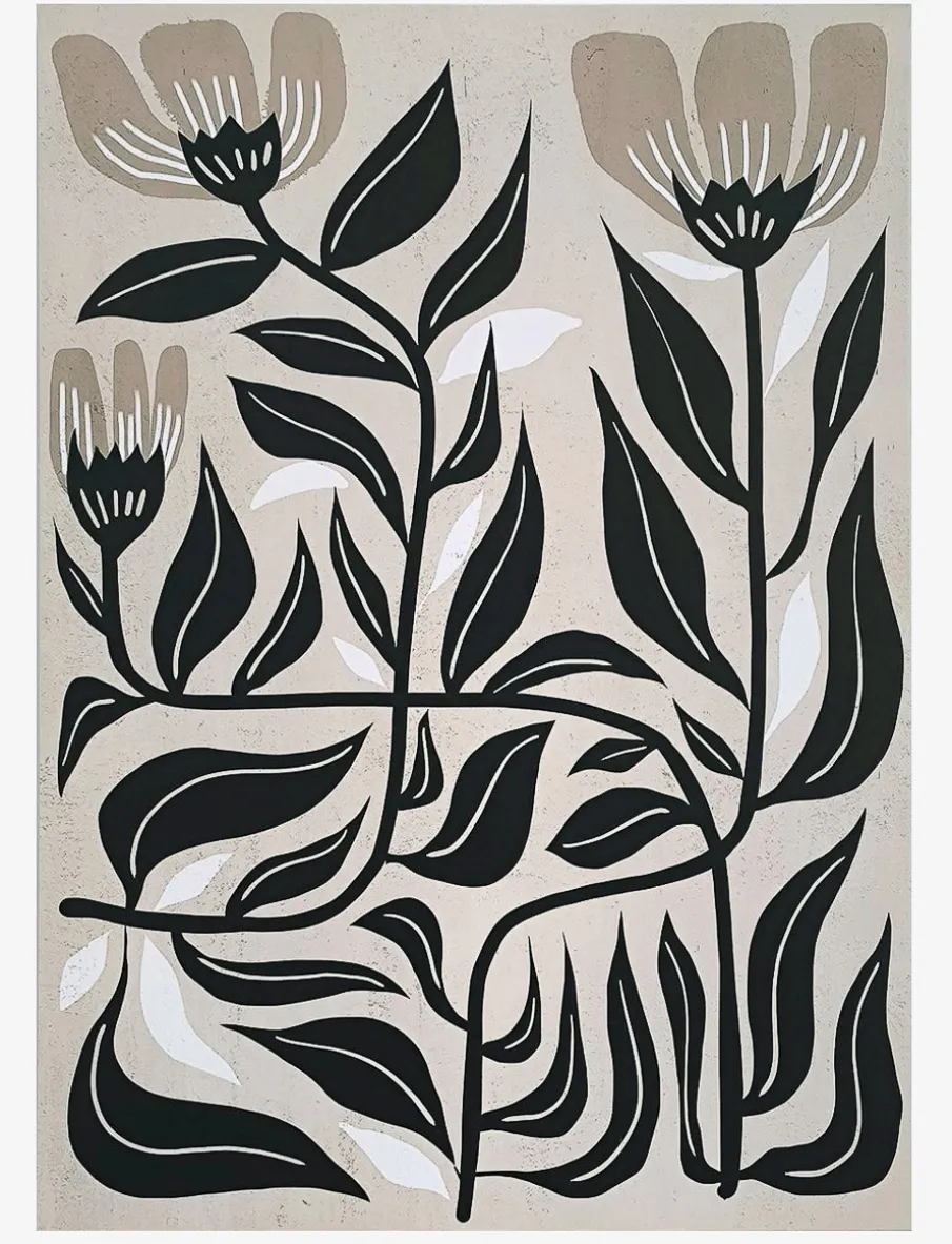 Abstract Floral Printed Canvas