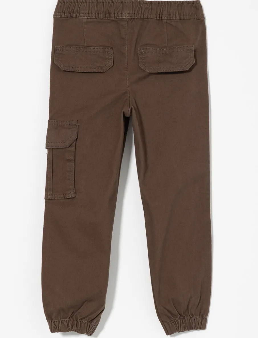Adjustable Cotton Cargo Jogger Pants - Little Boy