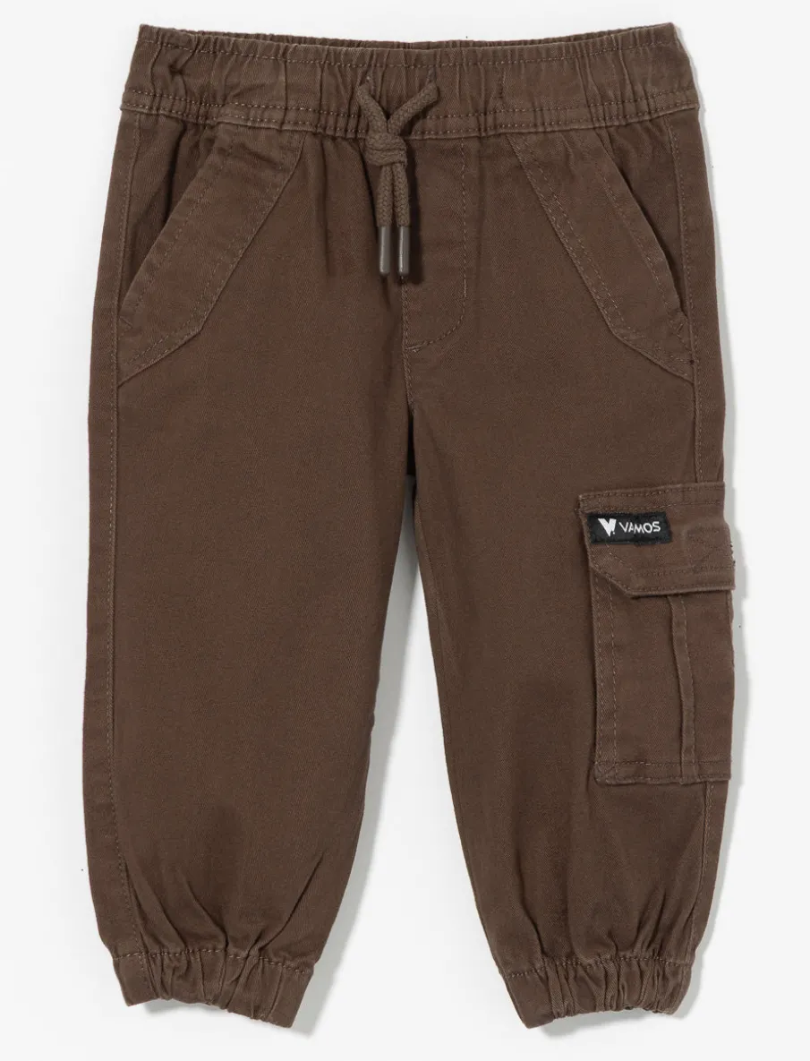 Adjustable Cotton Cargo Jogger Pants - Baby Boy