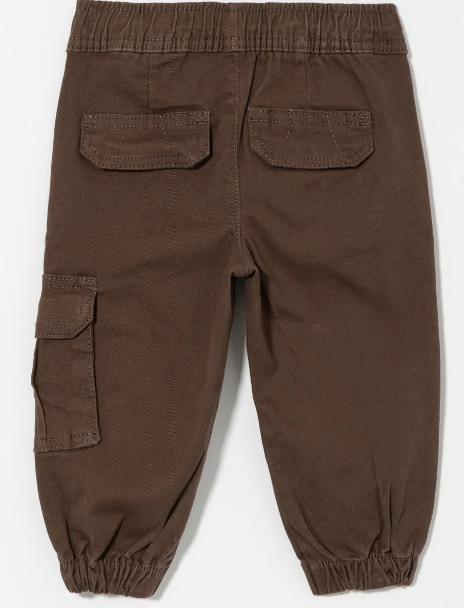 Adjustable Cotton Cargo Jogger Pants - Baby Boy