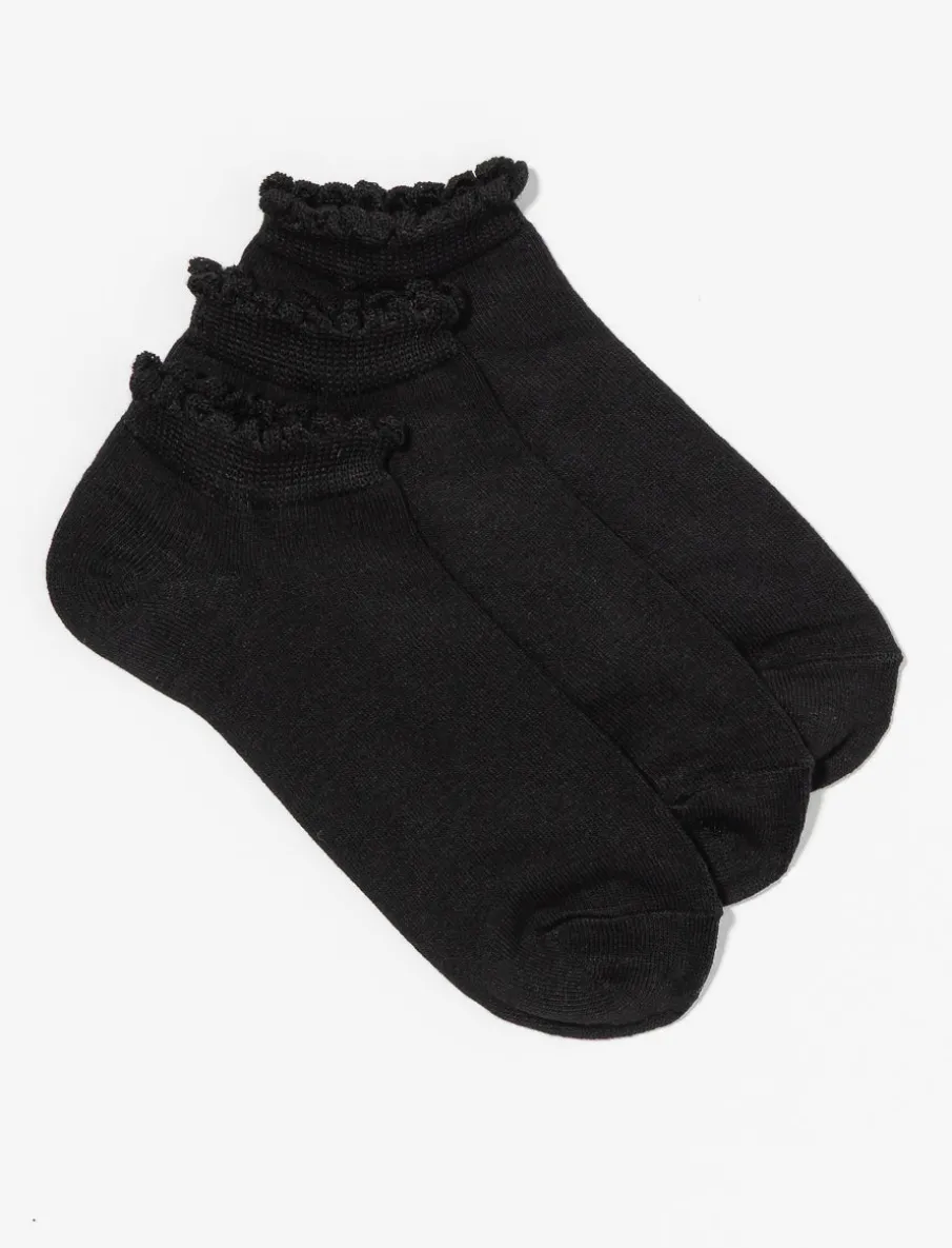 Ankle Socks with Frilly Trims – 3-Pack