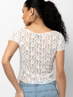 Asymmetrical Lace T-shirt