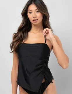 Asymmetrical Ruched Tankini Top