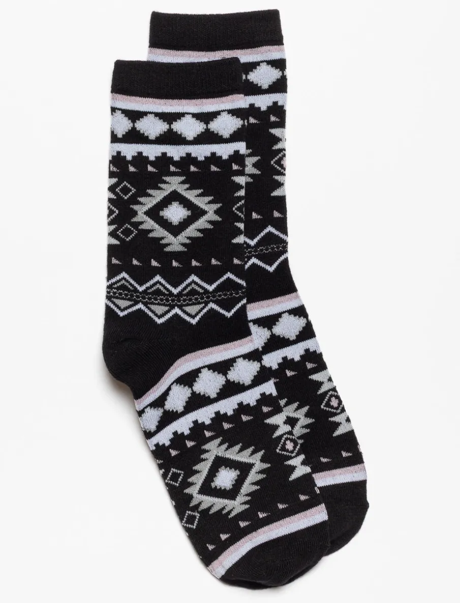 Aztec Print Crew Socks