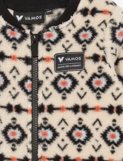 Aztec Print Sherpa Romper - Baby Girl