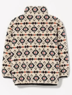 Aztec Print Sherpa Zip-up Jacket - Little Girl