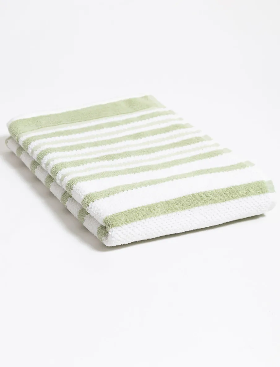 Bath Sheet with Textured Stripes