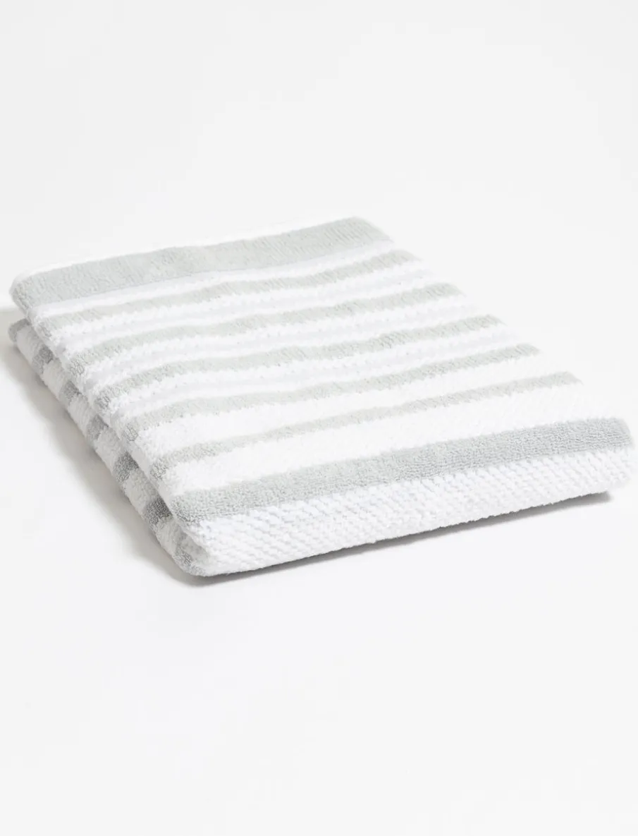 Bath Sheet with Textured Stripes