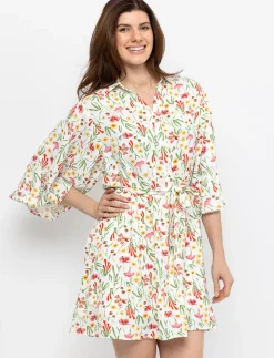 Belted Floral Shirt Dress