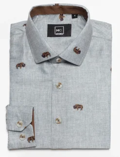 Bison Print Dress Shirt - Little Boy