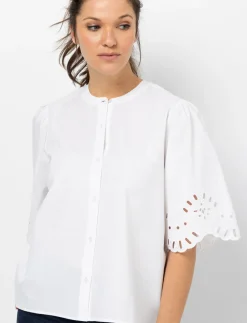 Blouse with Puff Short Sleeves