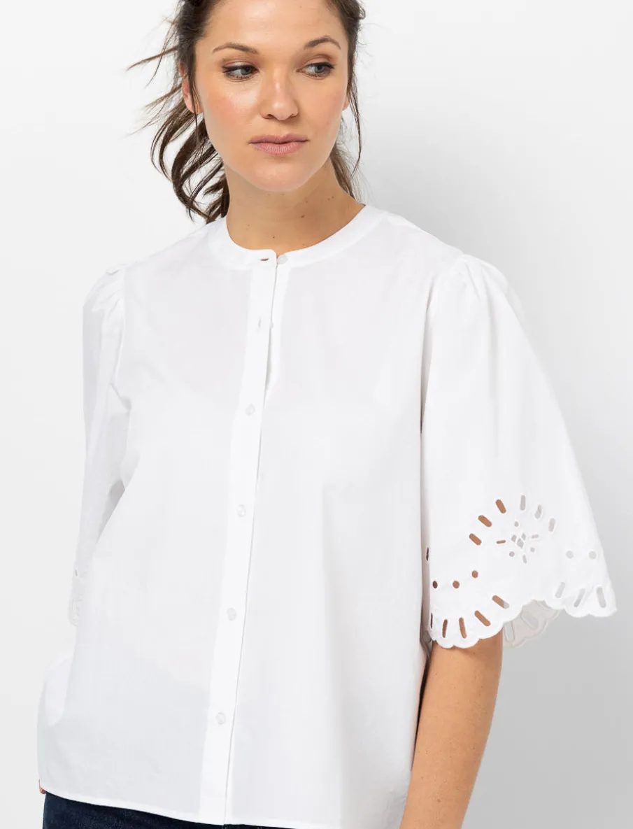 Blouse with Puff Short Sleeves