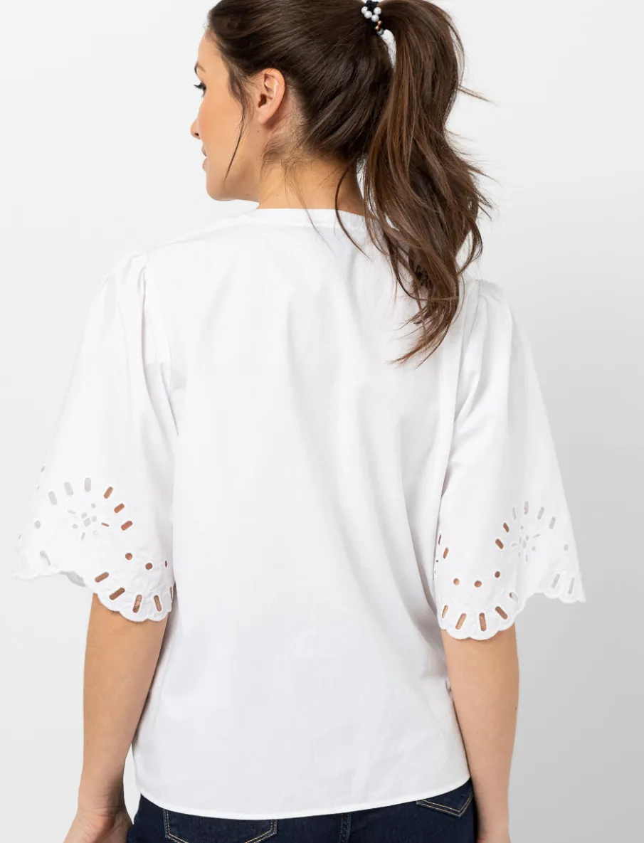 Blouse with Puff Short Sleeves