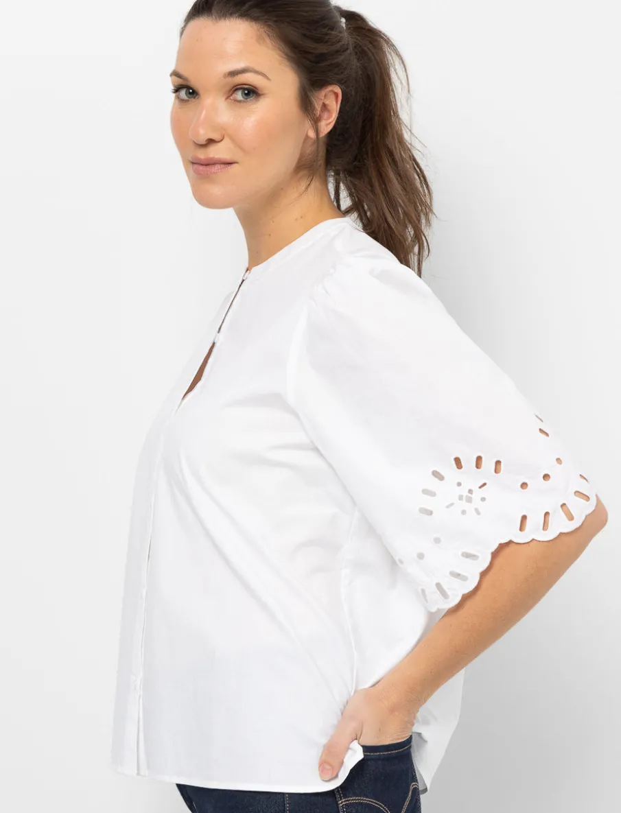 Blouse with Puff Short Sleeves