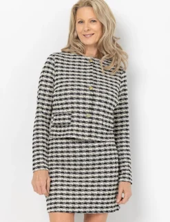 Bouclé Blazer with Gold-tone Buttons