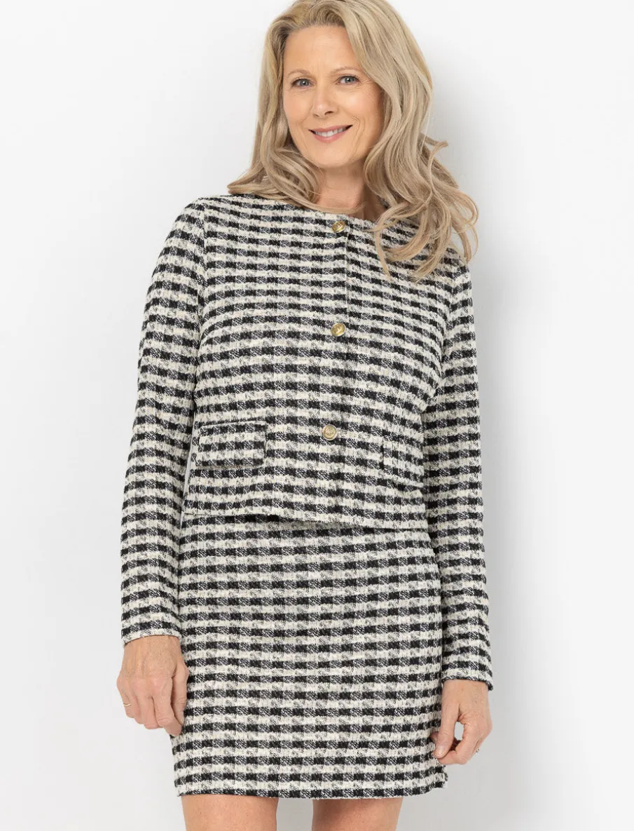 Bouclé Blazer with Gold-tone Buttons