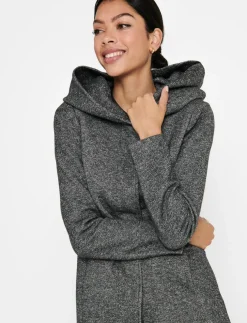 Boucle Knit Hooded Coat