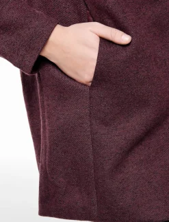 Boucle Knit Hooded Coat