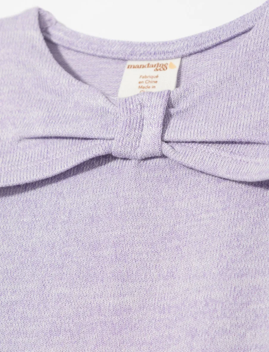 Bow Detail Sweater with Gathered Sleeves - Baby Girl