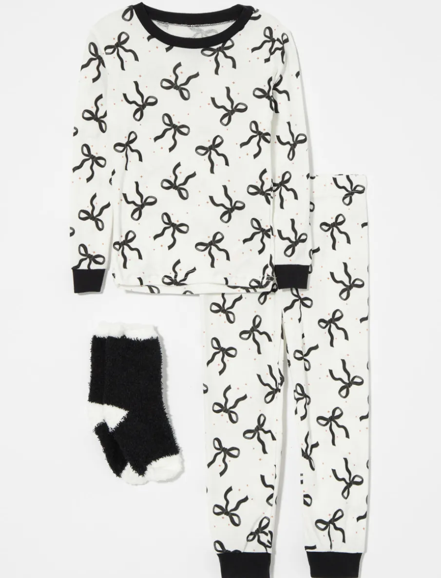 Bow Print 2-piece PJ Set - Little Girl