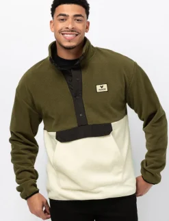 Button-down fleece sweater