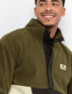 Button-down fleece sweater
