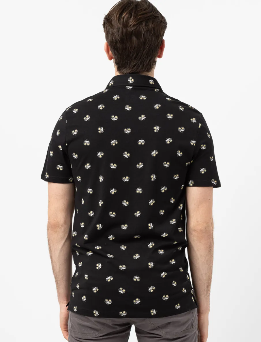 Buttoned Printed Polo