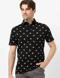 Buttoned Printed Polo