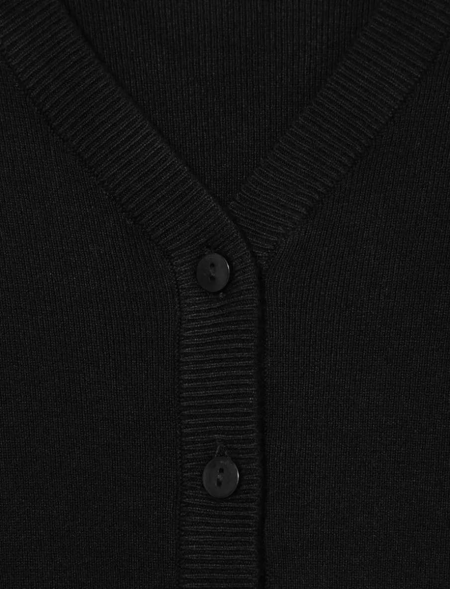 Button-front Knit Cardigan