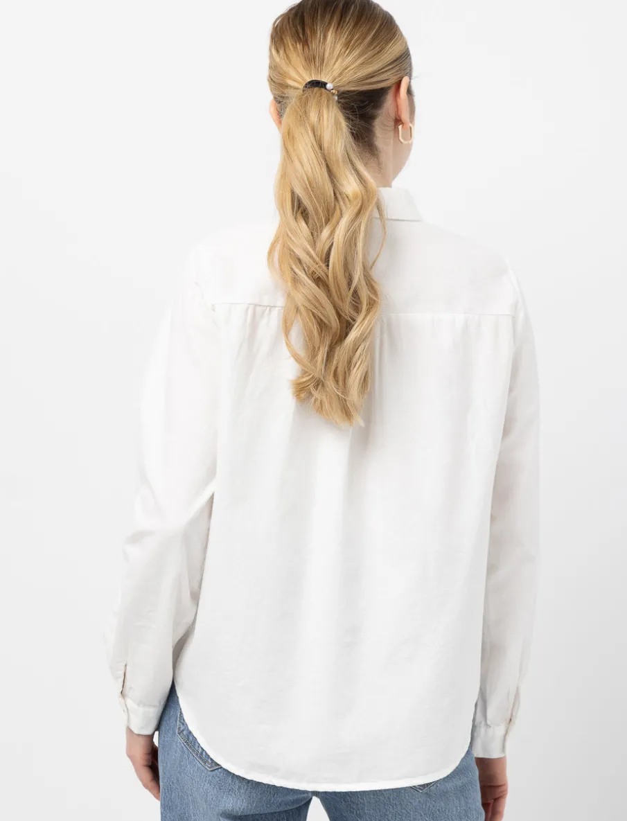 Button-up Shirt with Rhinestone Collar