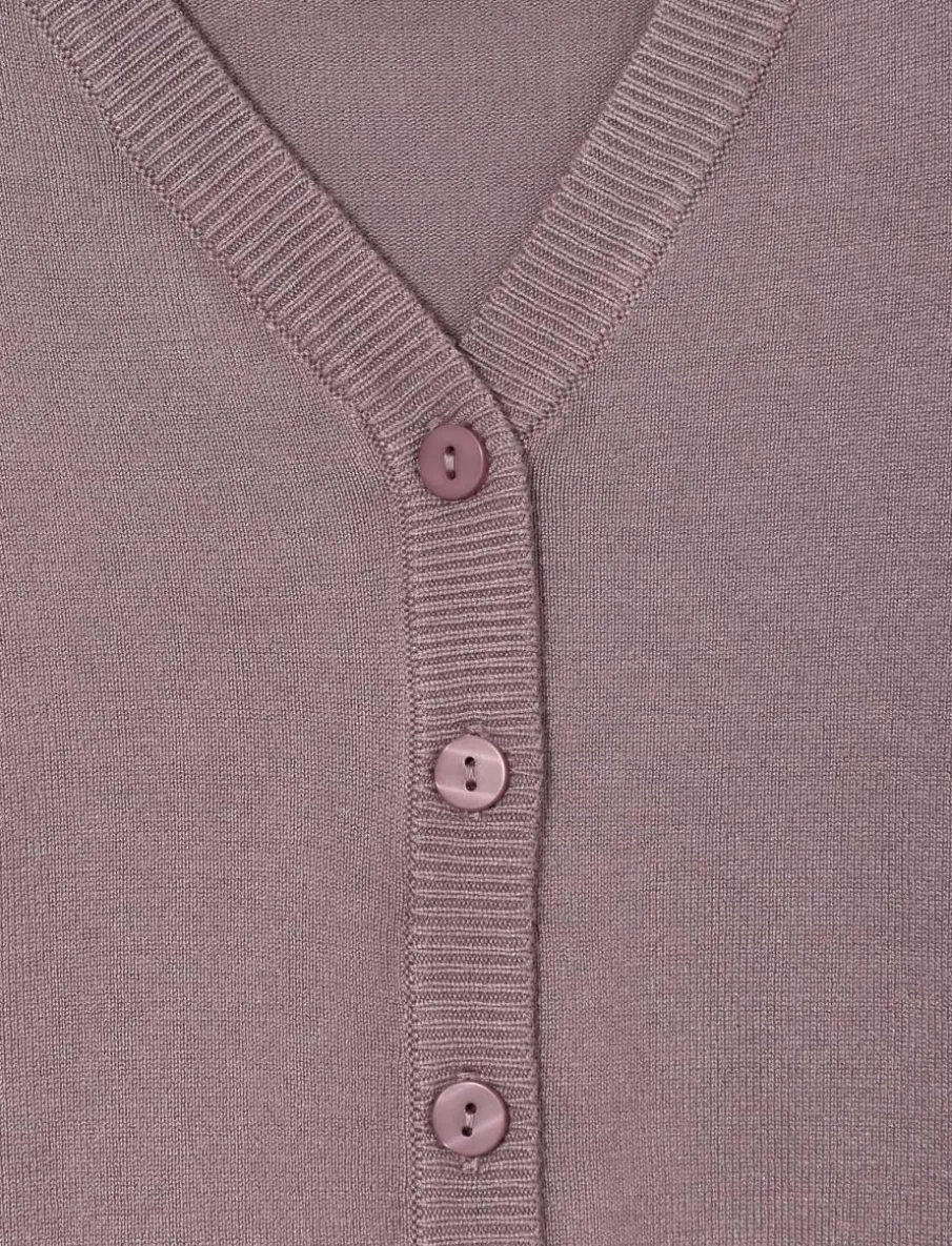 Button-up V-neck Cardigan - Little Girl
