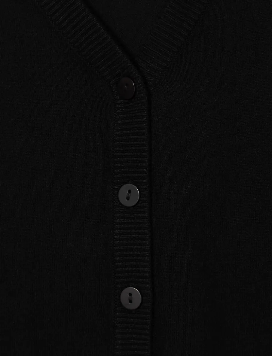 Button-up V-neck Cardigan - Little Girl