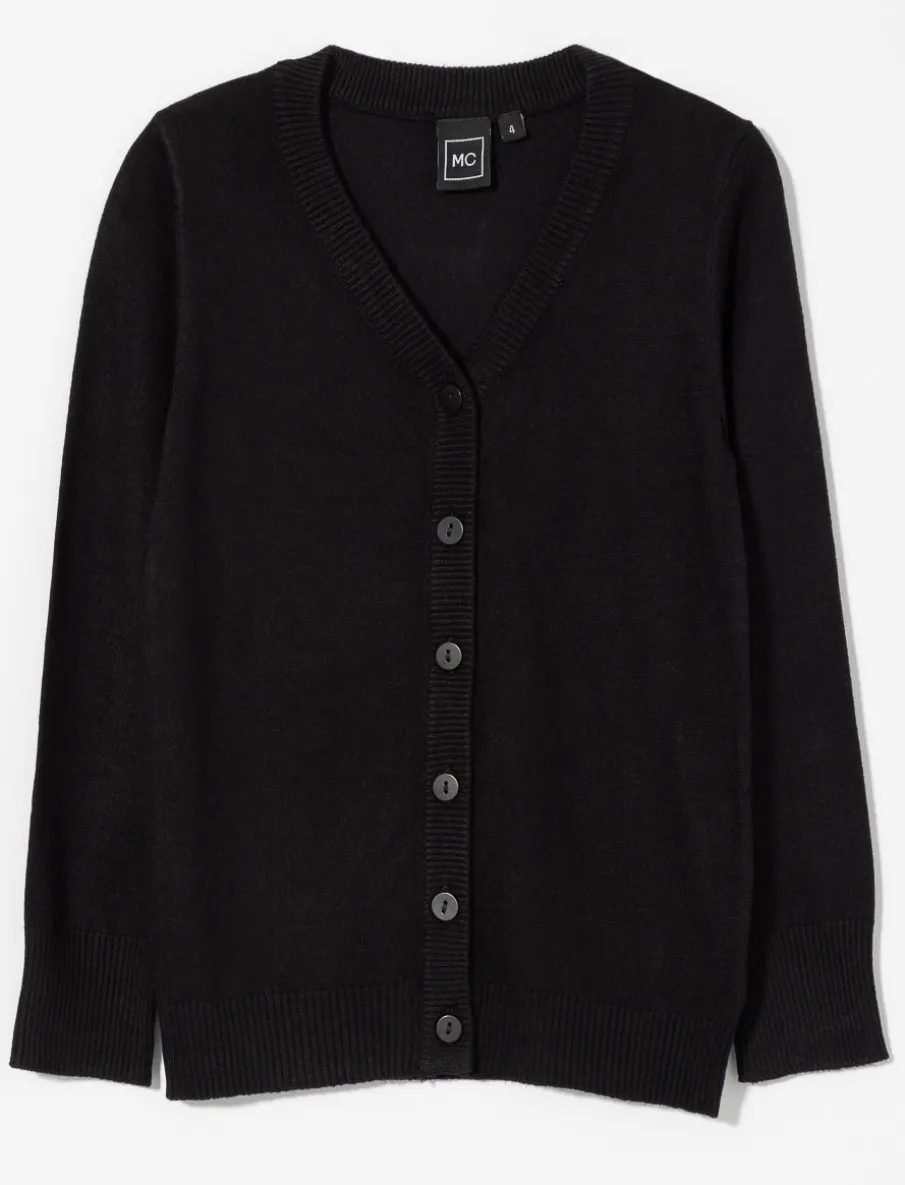 Button-up V-neck Cardigan - Little Girl