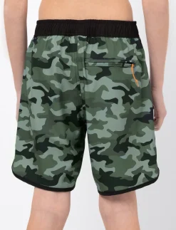 Camouflage Elastic-waist Boardshorts