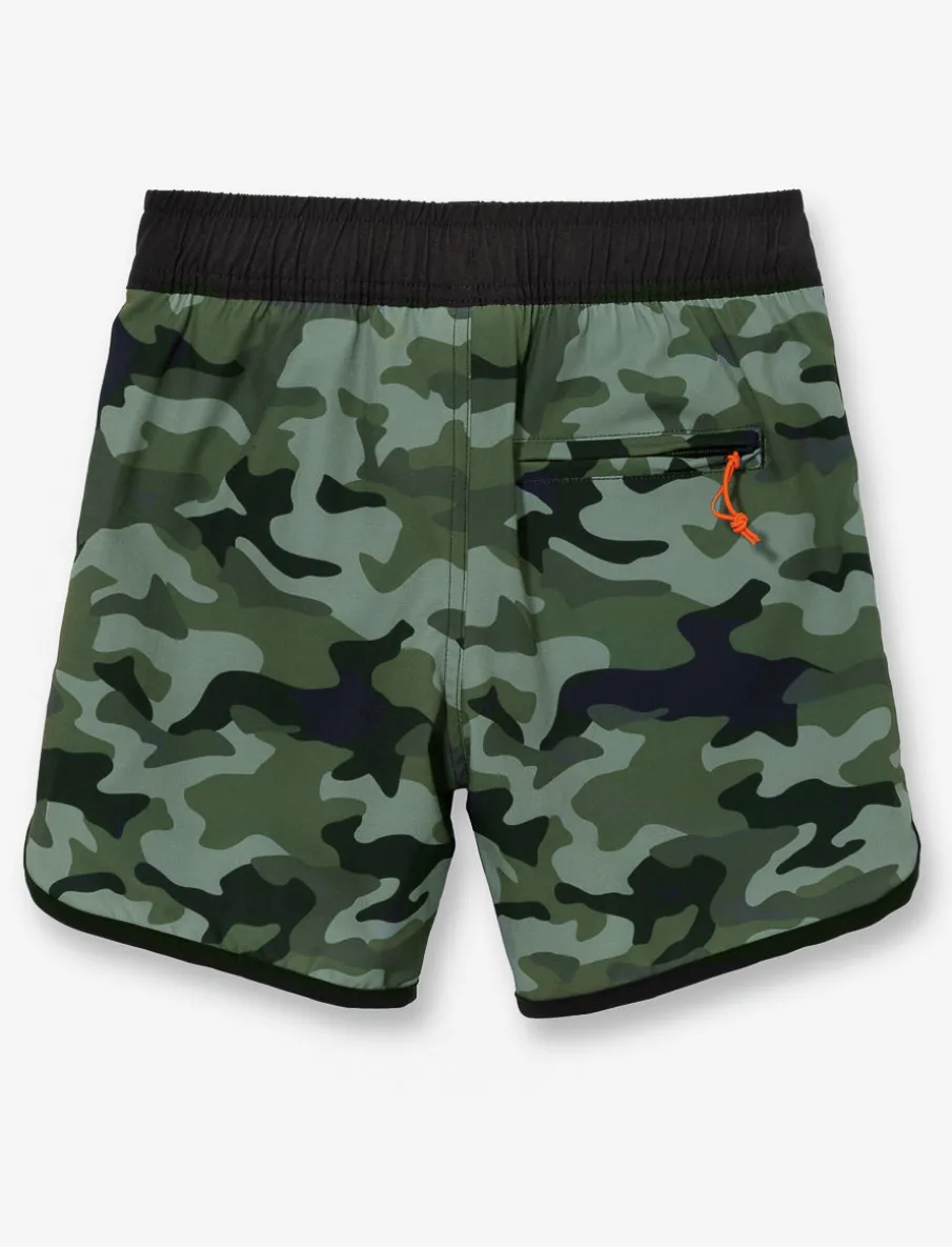 Camouflage Elastic-waist Boardshorts - Little Boy