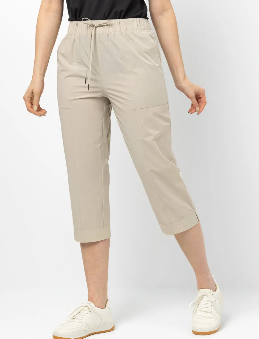 Capri Pants with Elastic Waistand
