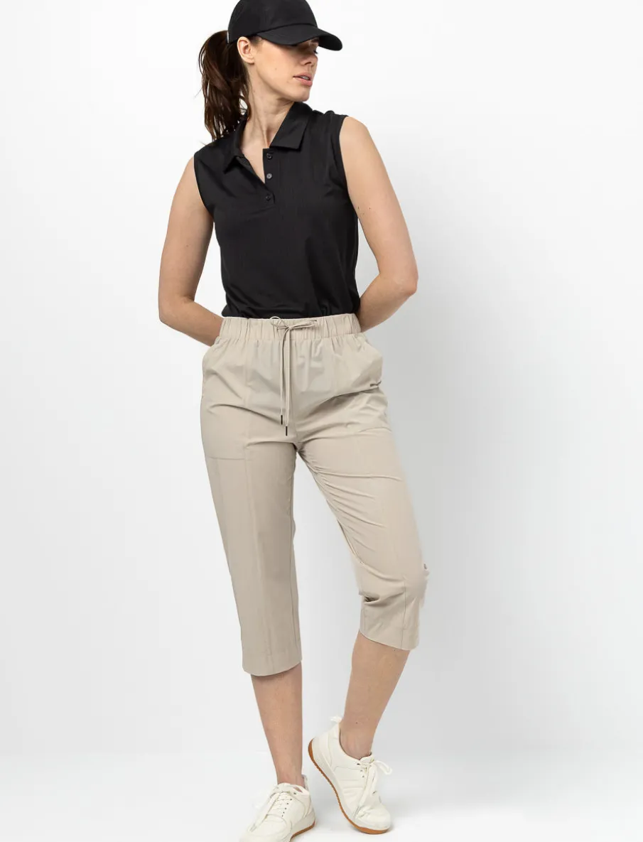 Capri Pants with Elastic Waistand