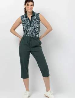Capri Pants with Elastic Waistand