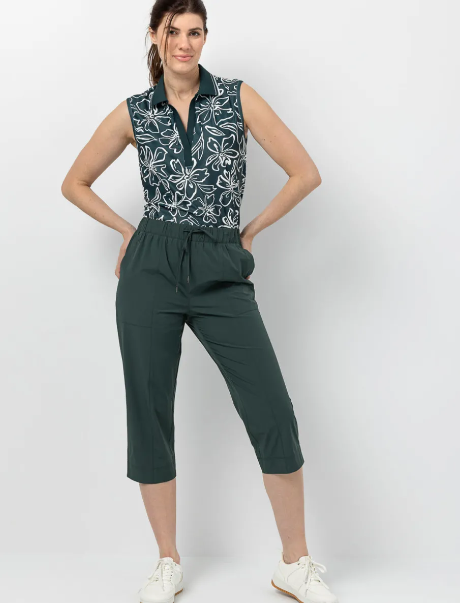 Capri Pants with Elastic Waistand