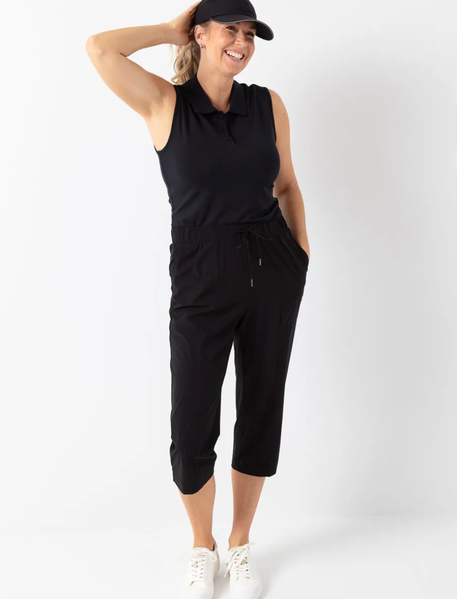 Capri Pants with Elastic Waistand