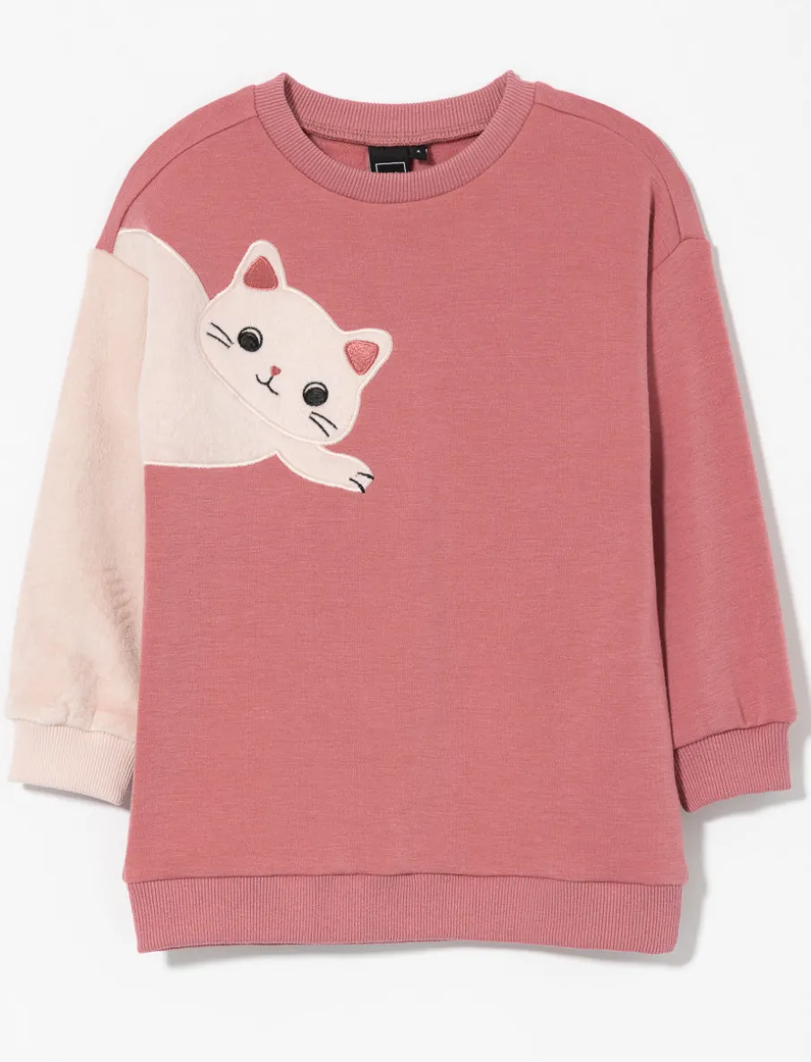 Cat Print Fleece Tunic - Little Girl