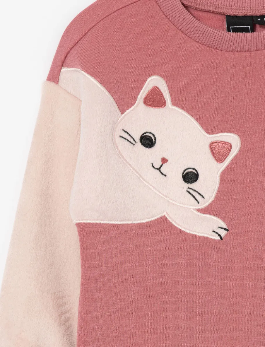 Cat Print Fleece Tunic - Little Girl