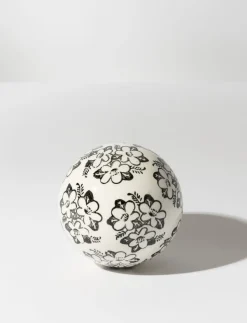 Ceramic Decorative Ball with Floral Print