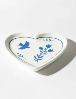 Ceramic Heart and Bird Tray