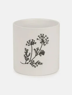 Ceramic Pot with Floral Design