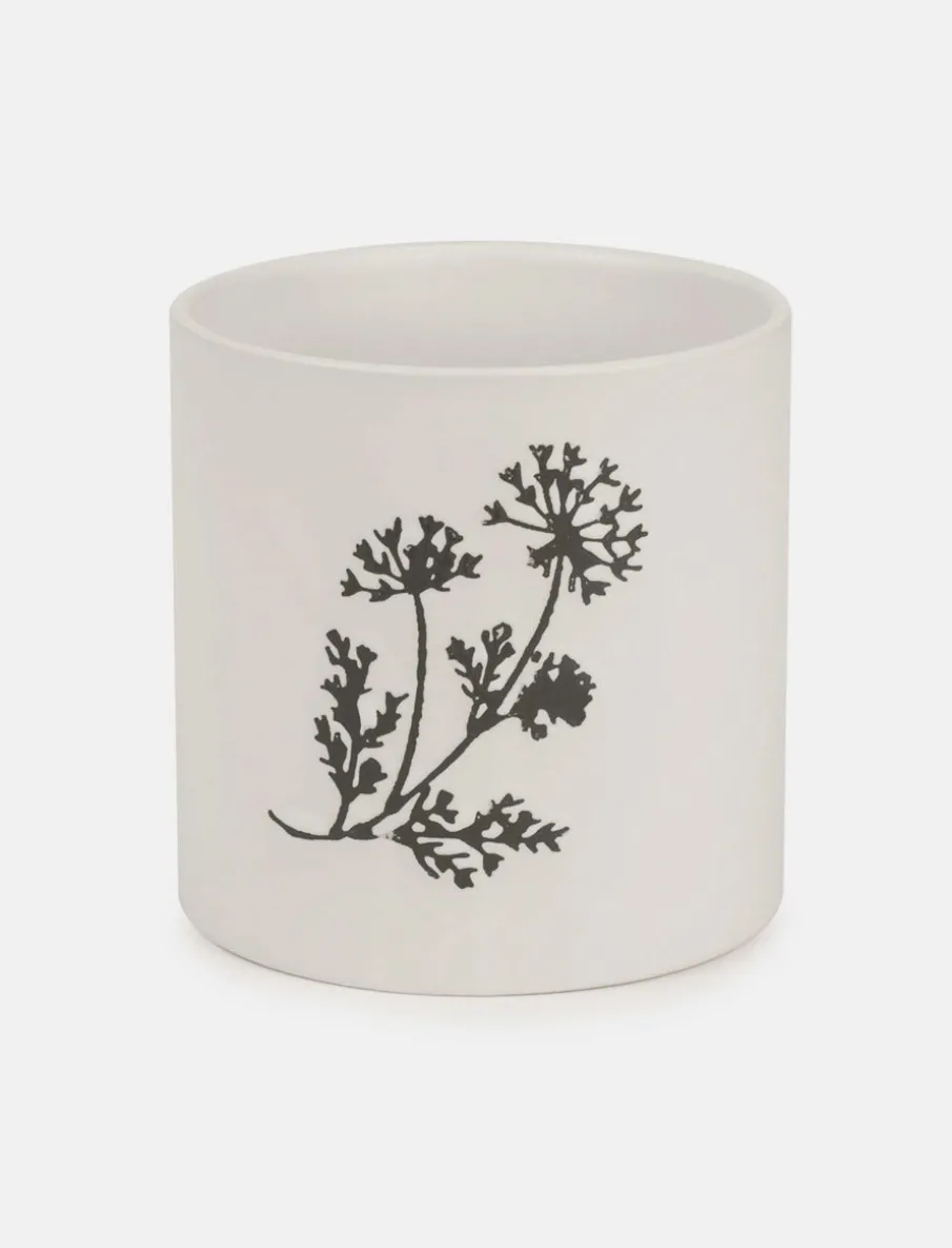 Ceramic Pot with Floral Design