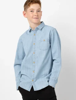 Chambray Long-sleeve Shirt - Teen Boy