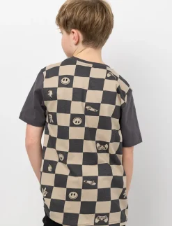 Checkered Smiley Print T-Shirt