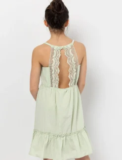 Chic Dress in Solid Crinkle Fabric